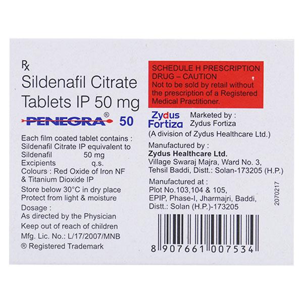 Penegra 50mg Tablet 4'S