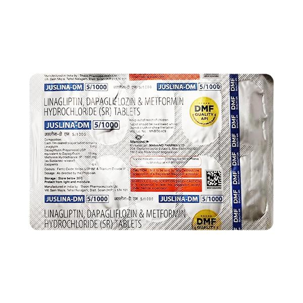 JUSLINA DM 5/1000 Tablet 10's