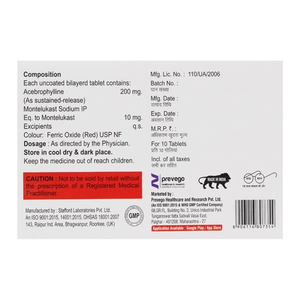 MONTEVAC AB 200 Tablet 10's