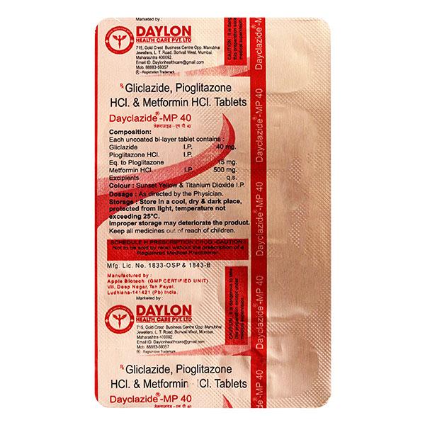 DAYCLAZIDE MP 40mg Tablet 10's