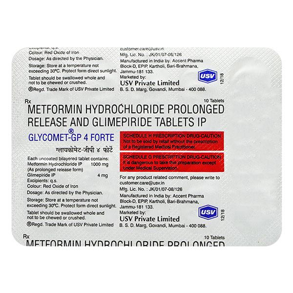 Glycomet Gp4 Forte Tablet 10'S