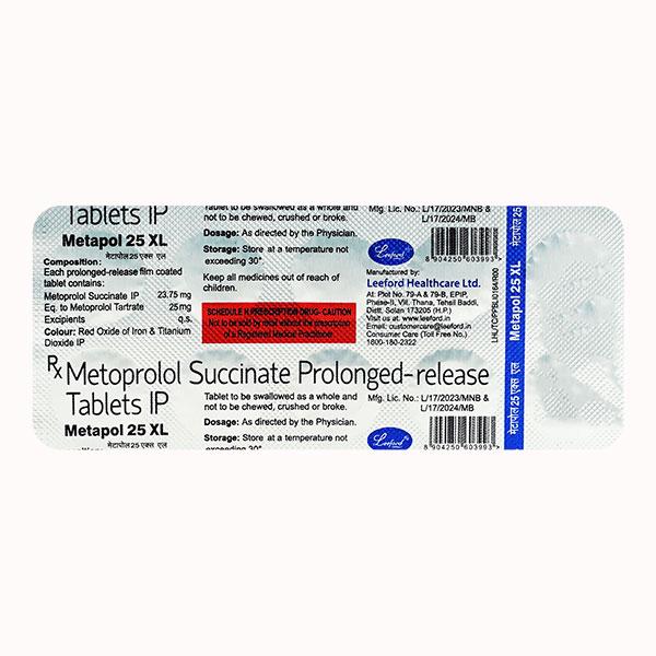 METAPOL XL 25mg Tablet 10's