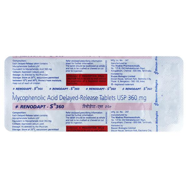 Renodapt S 360mg Tablet 10'S