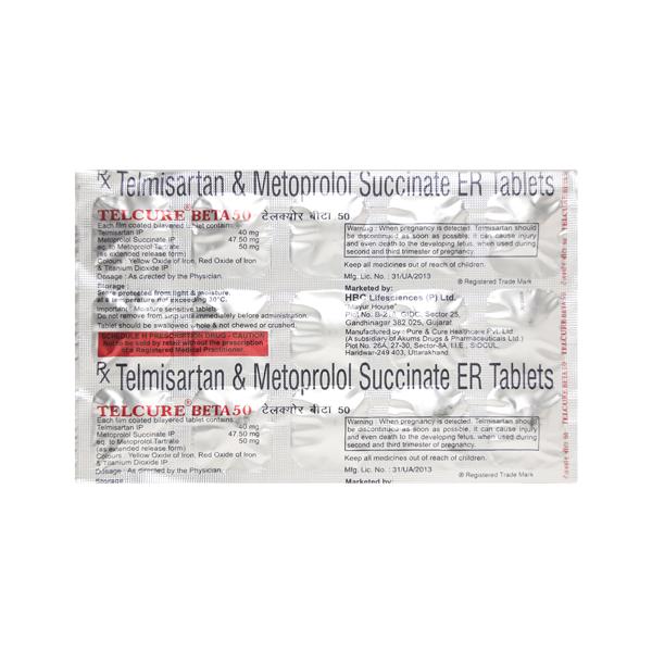 TELCURE BETA 50mg Tablet 15's