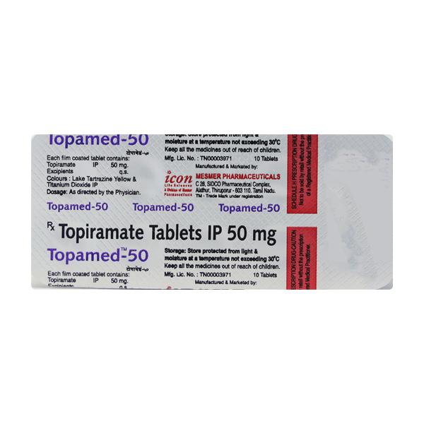 Topamed 50mg Tablet 10'S