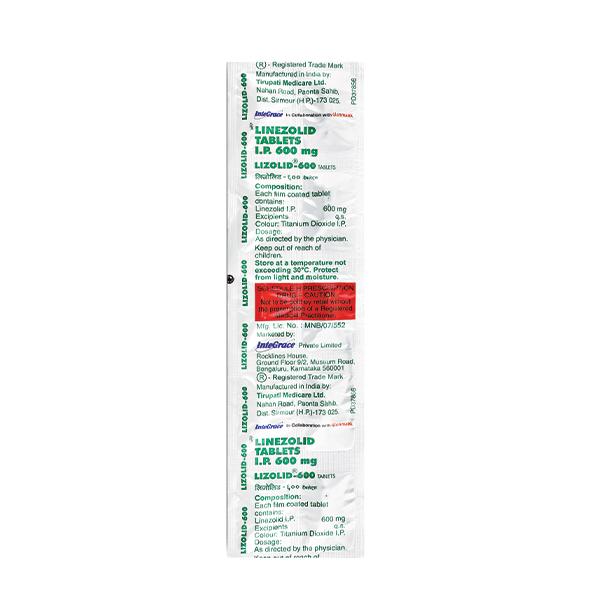 Lizolid 600mg Tablet 10'S