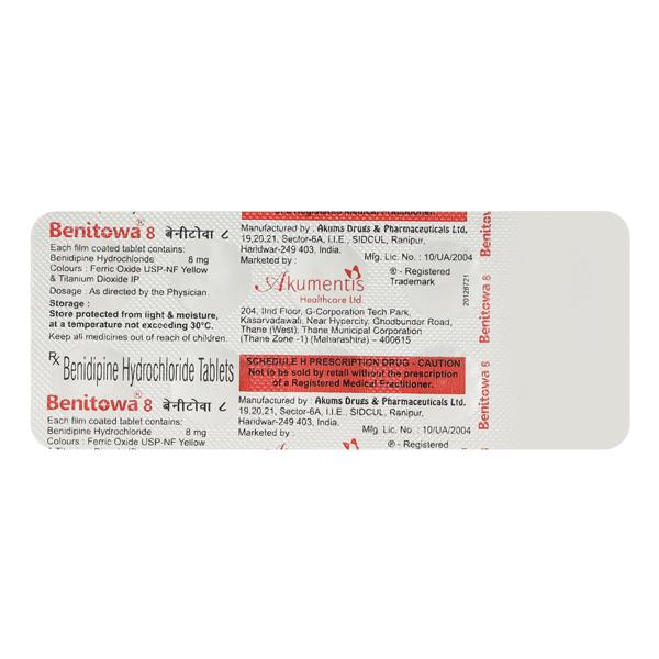 Benitowa 8mg Tablet 10'S