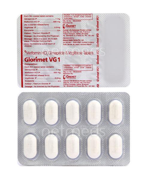 Glorimet VG 1mg Tablet 10'S