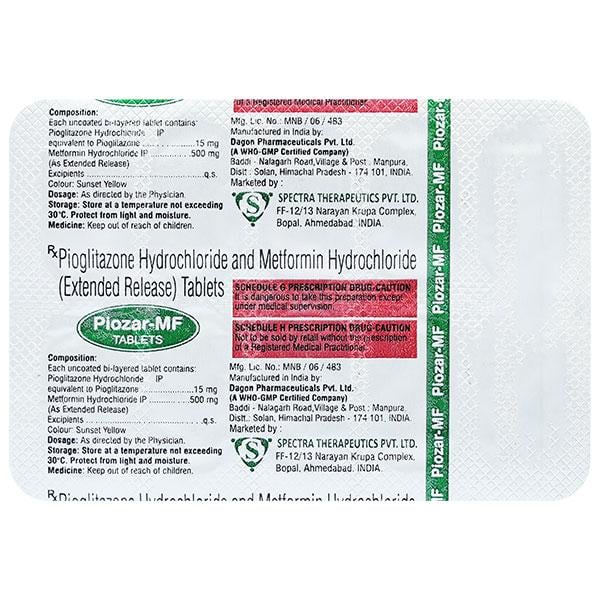 PIOZAR MF Tablet 10's