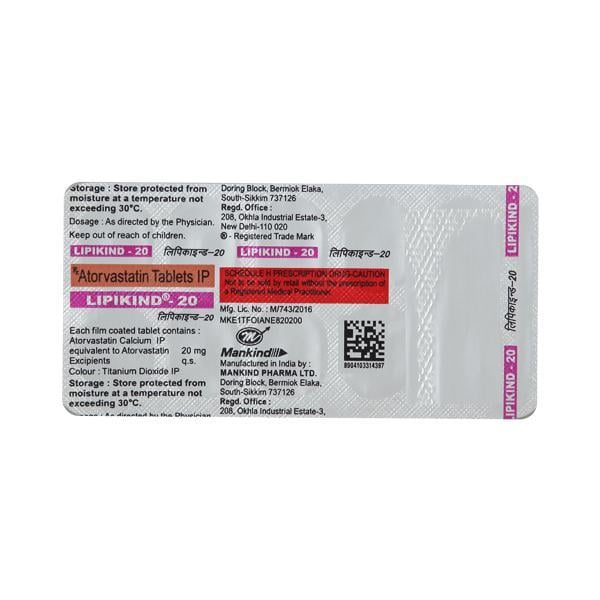 Lipikind 20mg Tablet 10'S