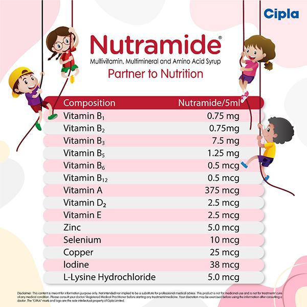 Nutramide Mixed Fruit Flavour Syrup 200ml