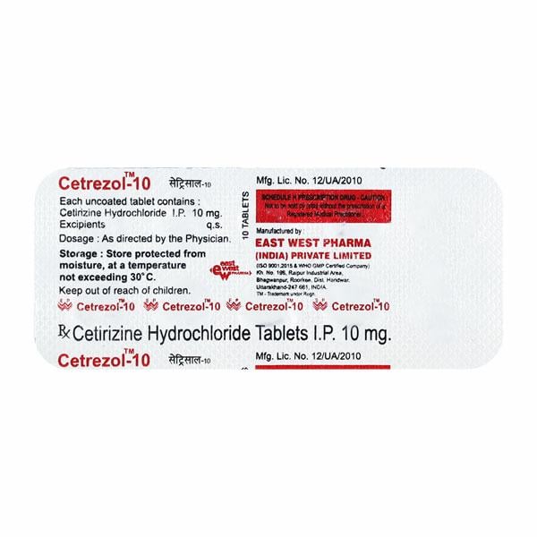Cetrezol 10mg Tablet 10'S