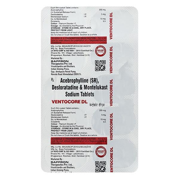Ventocore DL Tablet 10'S