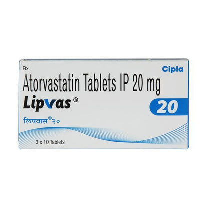 Lipvas 20mg Tablet 10'S
