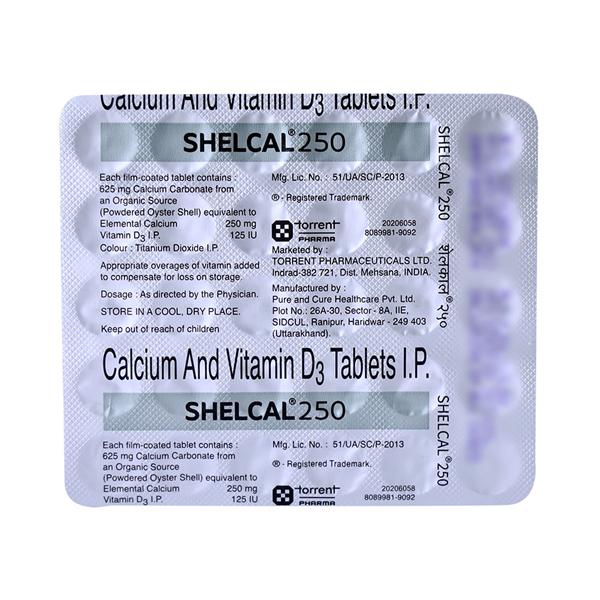 Shelcal 250mg Tablet 30'S