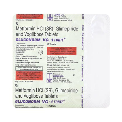 GLUCONORM VG 1 FORTE Tablet 15's