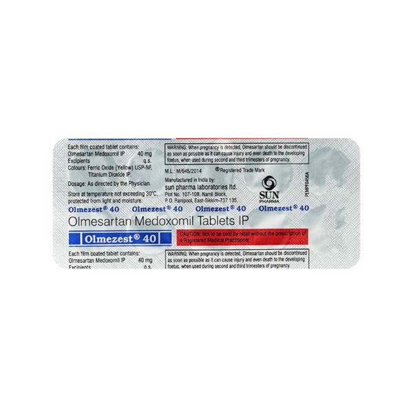 Olmezest 40mg Tablet 10'S