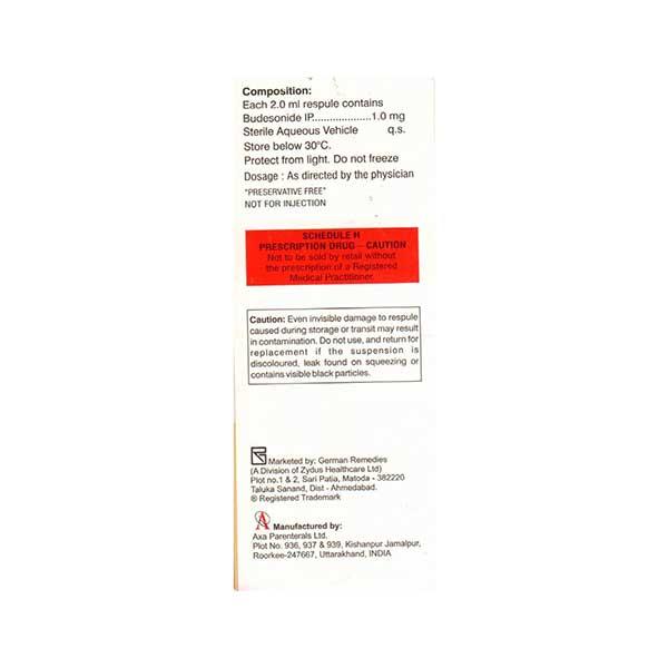 DERINIDE 1mg Respules 5X2ml