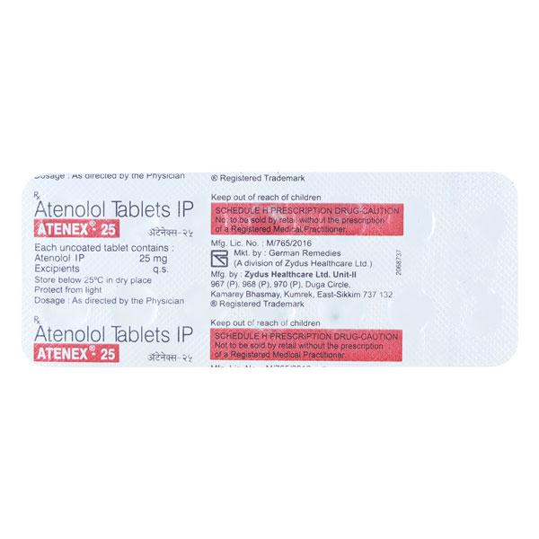 Atenex 25mg Tablet 14'S