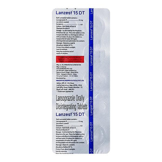 LANZEST DT 15 Orally Disintegrating Tablet 10's