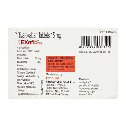 EXAFIB 15 Tablet 14's