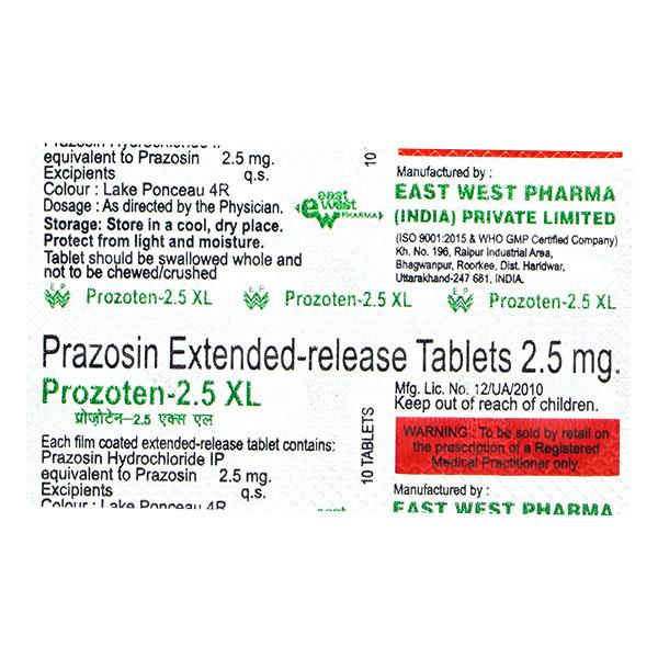 Prozoten XL 2.5mg Tablet 10'S