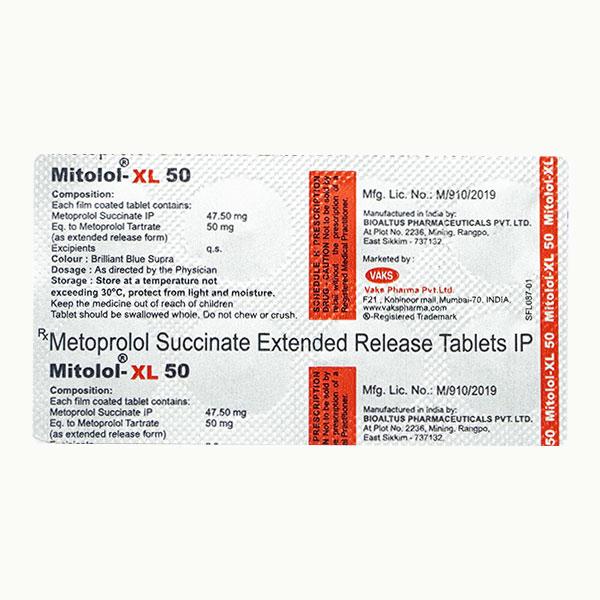 MITOLOL XL 50 Tablet 10's