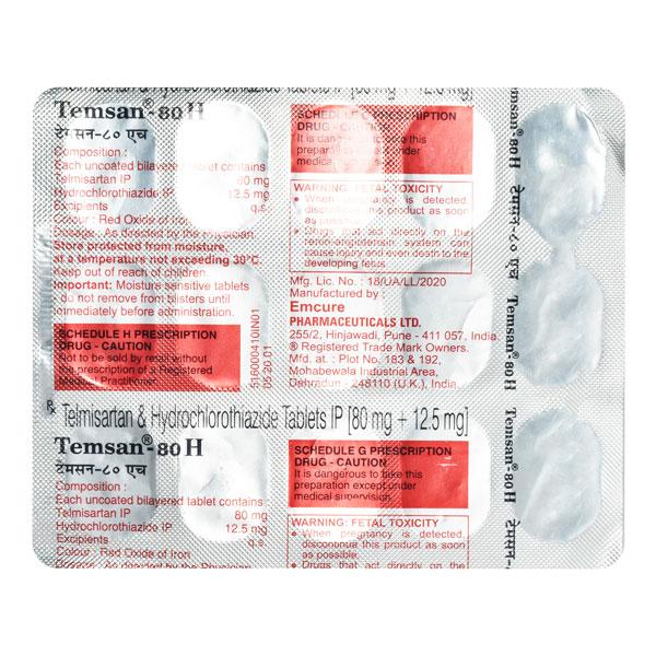 Temsan H 80mg Tablet 15'S
