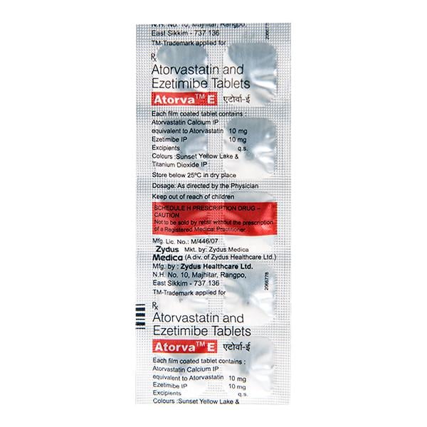 Atorva E 10mg Tablet 10'S