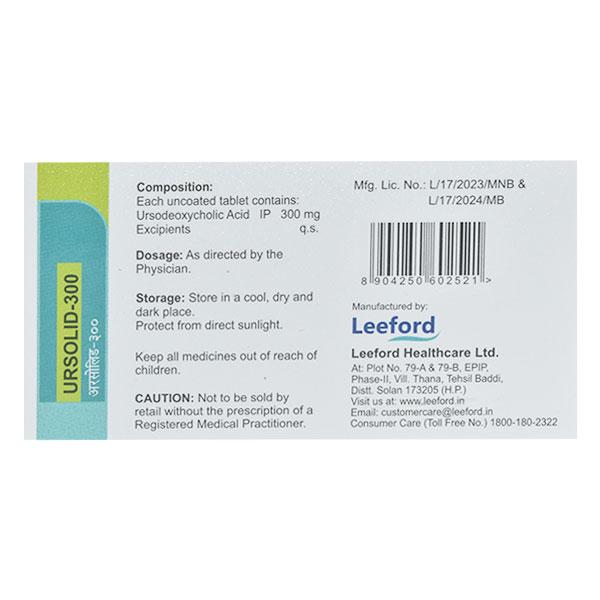 URSOLID 300mg Tablet 10's