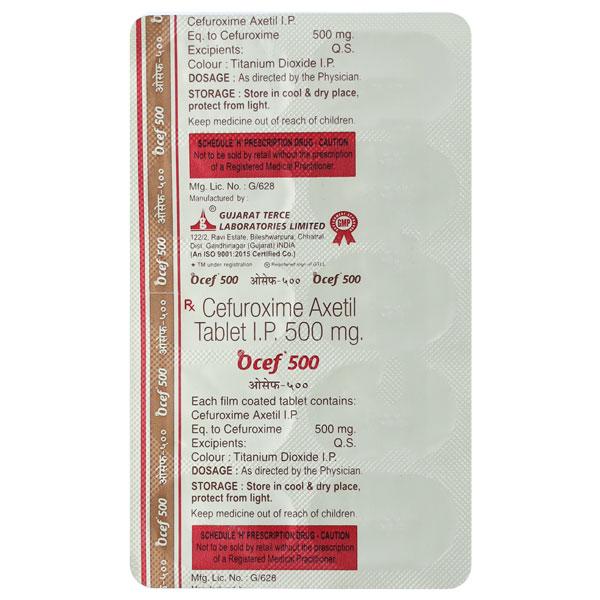 Ocef 500mg Tablet 10'S