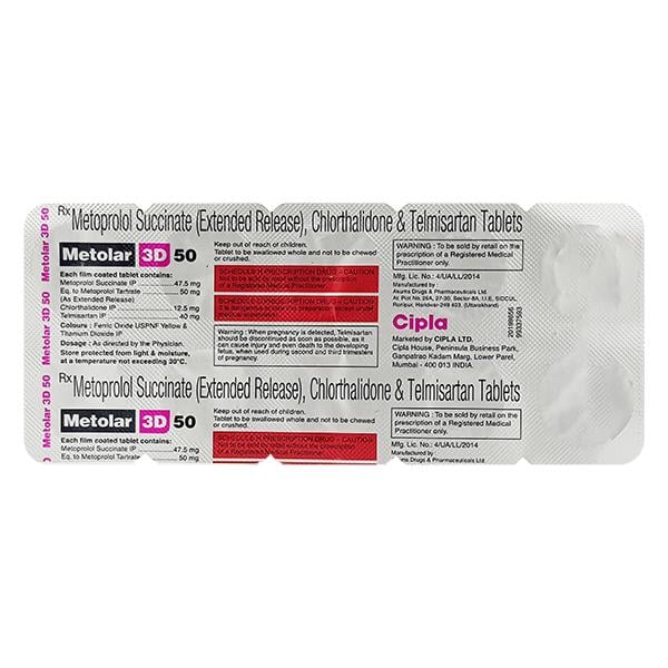 METOLAR 3D 50 Tablet 10's