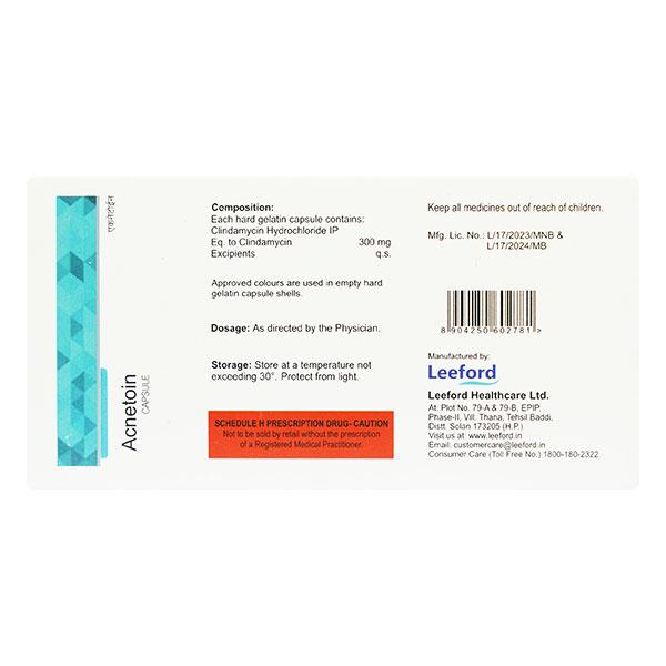 Acnetoin 20mg Capsule 10'S