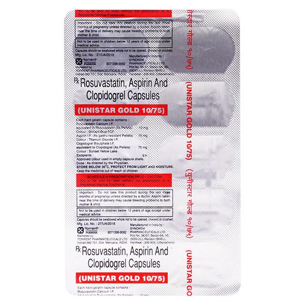 Unistar Gold 10/75mg Capsule 10'S