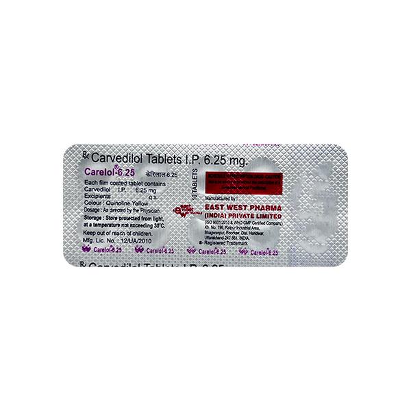 CARELOL 6.25MG TABLET 10'S
