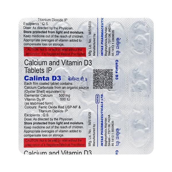 Calinta D3 Tablet 15'S