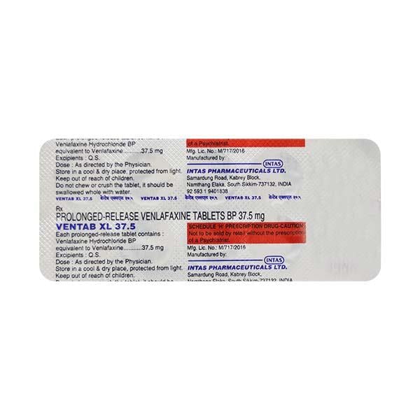 Ventab XL 37.5mg Tablet 10'S