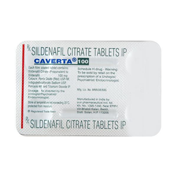 Caverta 100mg Tablet 4'S