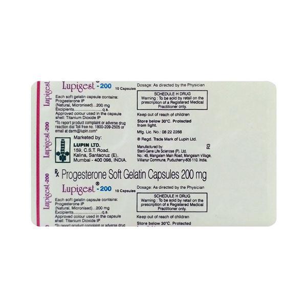 Lupigest 200mg Capsule 10'S