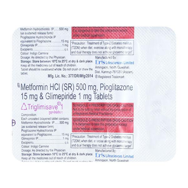 TRIGLIMISAVE 1 Tablet 15's