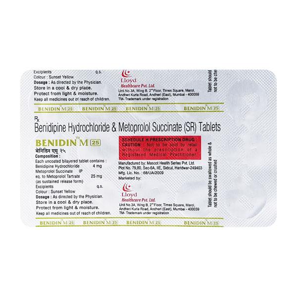 BENIDIN M 25 Tablet 15's
