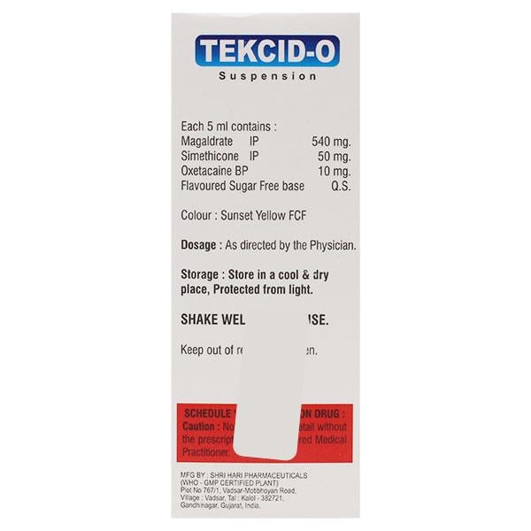 TEKCID O SUGAR FREE Oral Suspension 170ml
