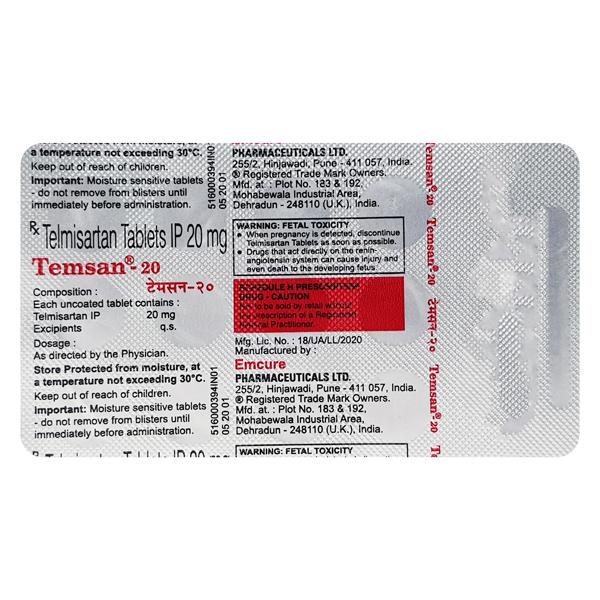 Temsan 20mg Tablet 15'S