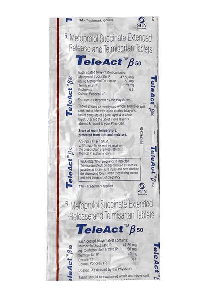 Teleact Beta 50mg Tablet 10'S