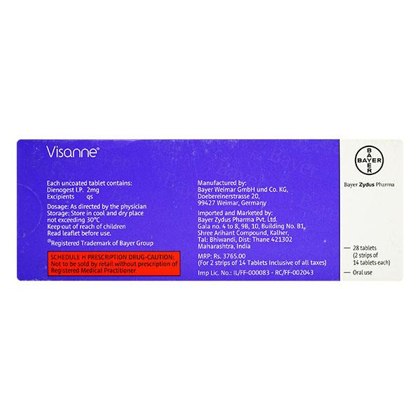 Visanne 2mg Tablet 28'S