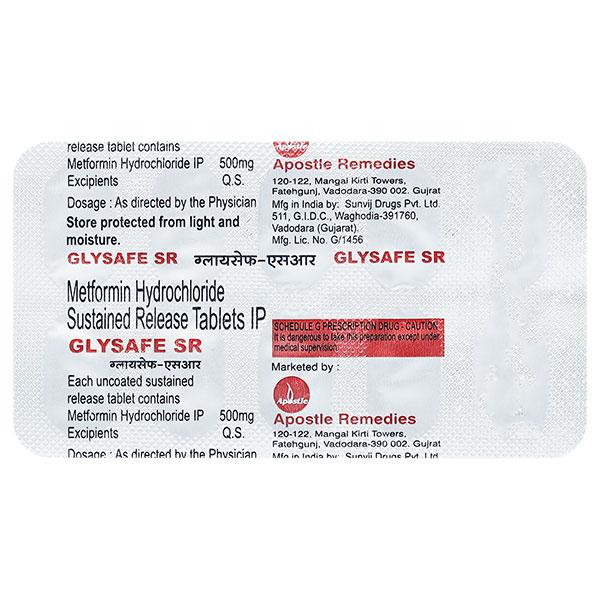 GLYSAFE SR 500mg Tablet 10's