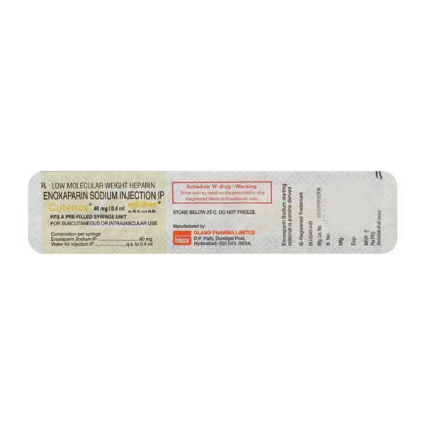 Cutenox 40mg Prefilled Syringe 0.4ml