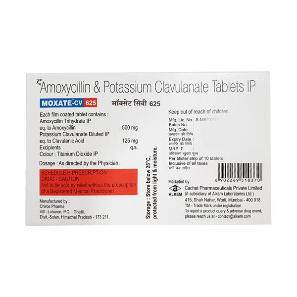 MOXATE CV 625 Tablet 10's