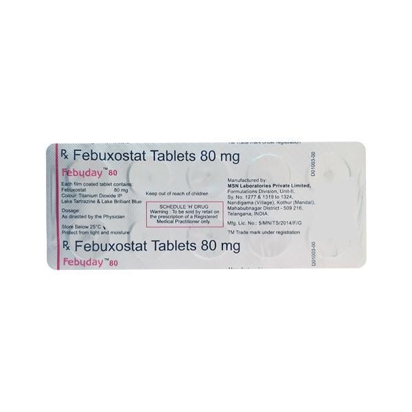 Febuday 80mg Tablet 10'S