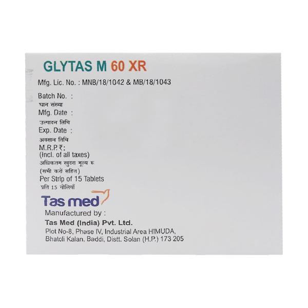 GLYTAS M XR 60 Tablet 15's